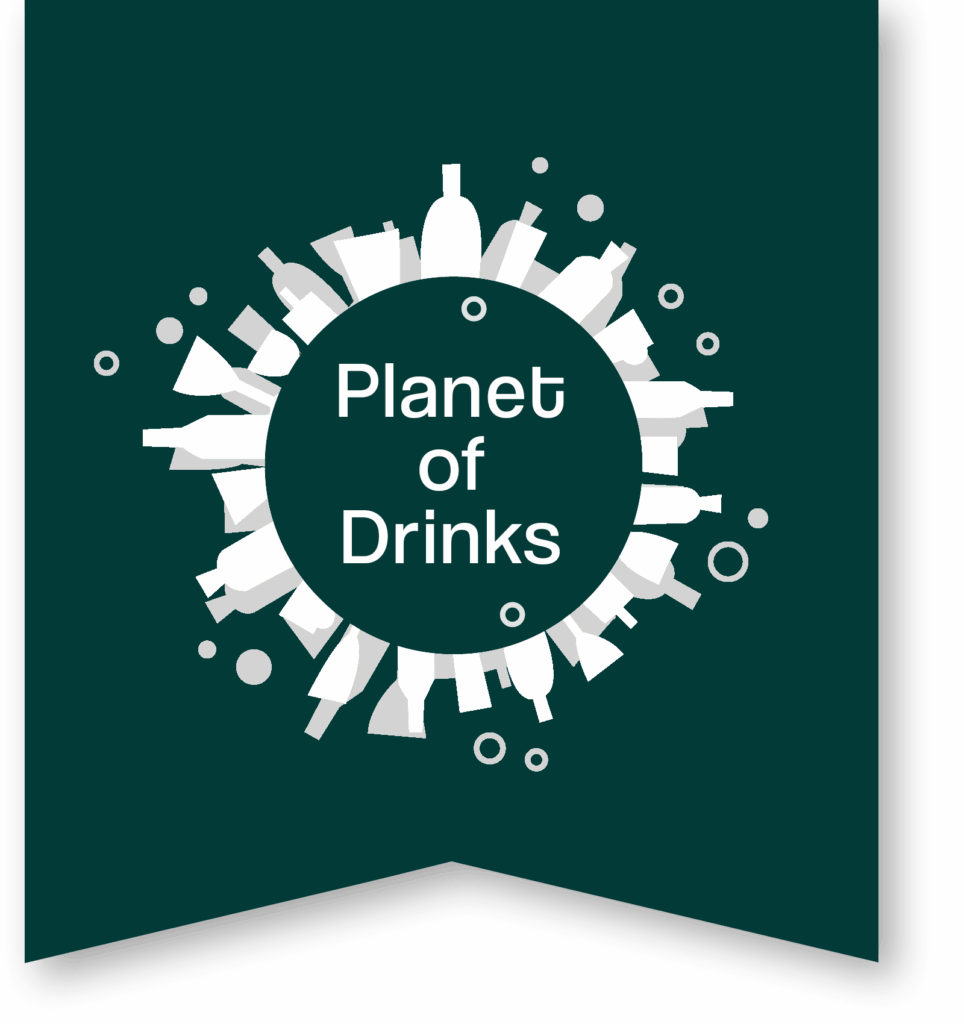 Fahne mit Logo von Planet of Drinks